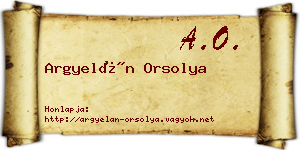Argyelán Orsolya névjegykártya