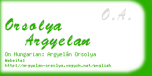 orsolya argyelan business card